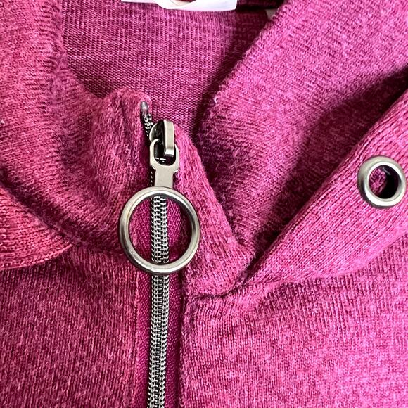 Gymshark Full Zip Hoodie Women’s Large Plum-Pull Zip Heathered Fleece Athleisure - Picture 10 of 12